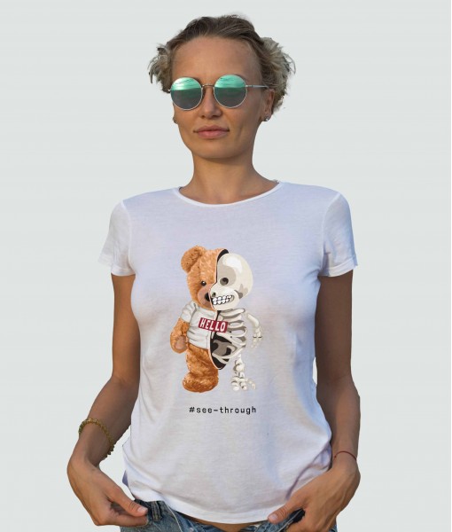 Дамска тениска с щампа Мечета HELLO Bear